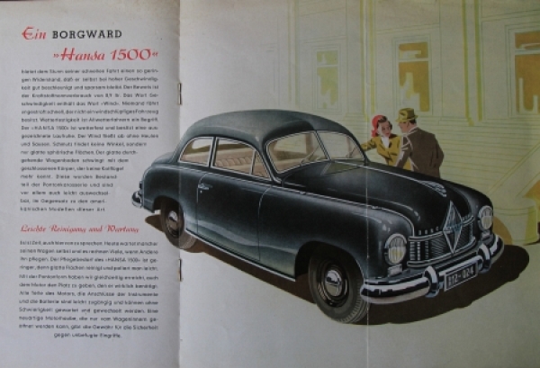 Borgward Hansa 1500 Modelprogram 1953 "Eine klare Entscheidung" Carbrochure (9795)