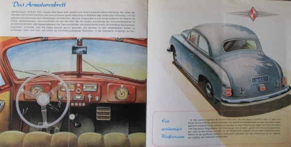 Borgward Hansa 1500 Modelprogram 1953 "Eine klare Entscheidung" Carbrochure (9795)