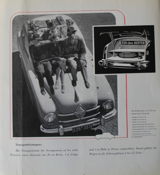 Borgward Hansa 1500 Modelprogram 1951 "Ein Maßstab neuer Werte" Carbrochure (9800)