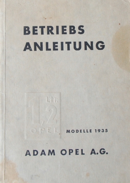 Opel 1,2 Litre Models 1935 Ownermanuel (9819)