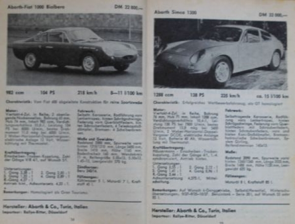 "Motorkatalog - 100 Sportwagen" Automobile-Yearbrook 1967 (2479)