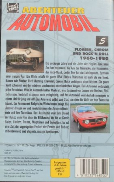 Fox Video 1992 "Abenteuer Automobil" Automobile-Advertising-History VHS-Movie (2593)