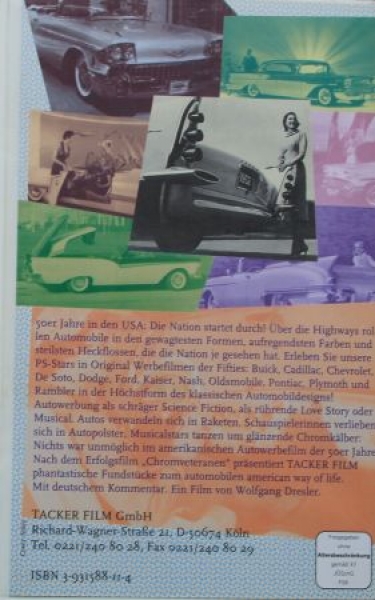 Pathos Film 1995 "American Dream Cars of the Fifties" Automobile-Advertising-History 2 VHS-Movies (2587)