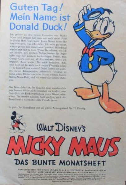Walt Disney "Micky Maus - Das bunte Monatsheft" Comic-Magazine 1951 (2522)