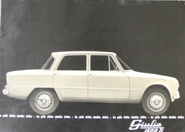 Alfa Romeo Giulia 1600 TI Modelprogram 1962 Carbrochure  (7100)