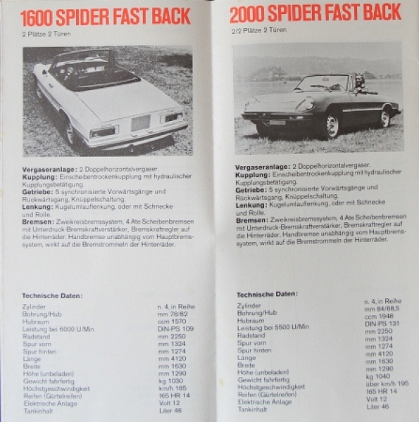 Alfa Romeo Modellprogramm 1975 Automobilprospekt (9912)