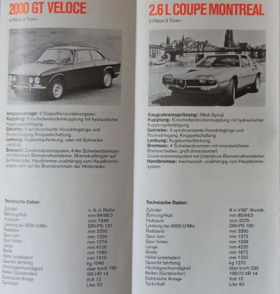 Alfa Romeo Modellprogramm 1975 Automobilprospekt (9912)