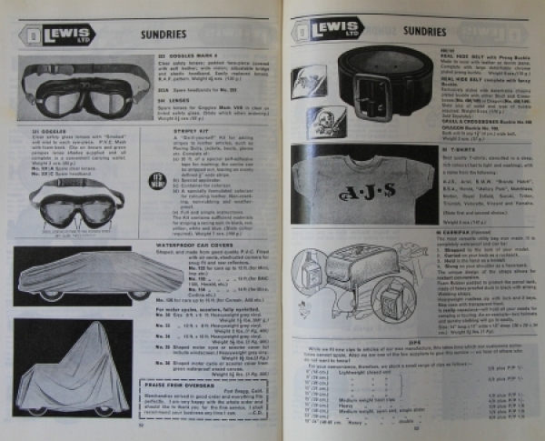 Lewis Motorrad-Zubehörkatalog London 1968 (9936)